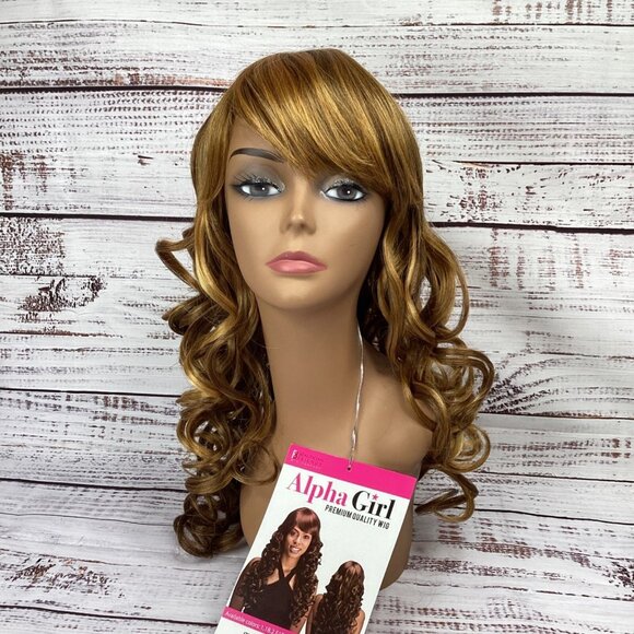 Isabella Wig DX3147 Brown Blonde Long Bounce Curl Classic Cap Adjustable Synthet - Picture 1 of 7